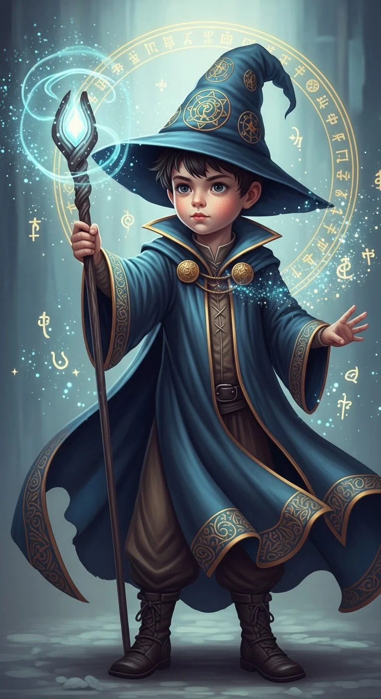 Fantasy Wizard Kid AI Prompt