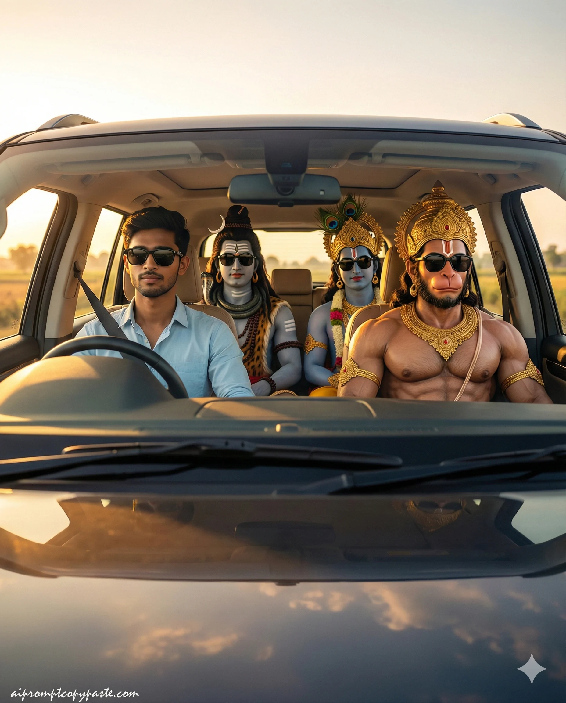 bhagwan ji driving car ai video generate