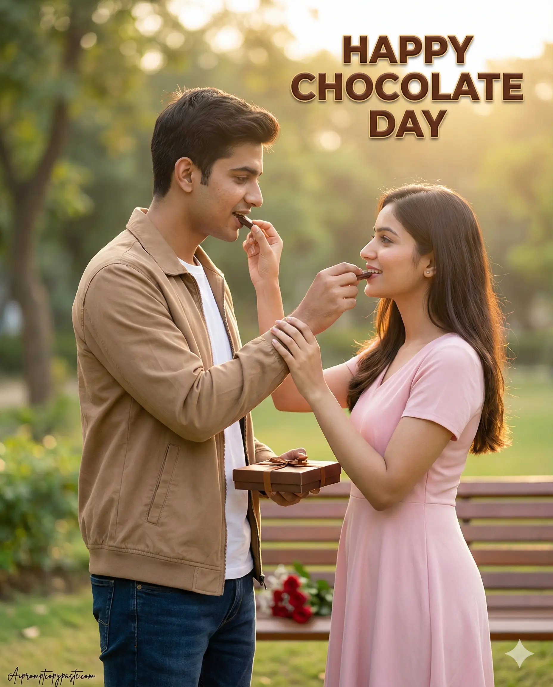 Chocolate Day name AI photo editing