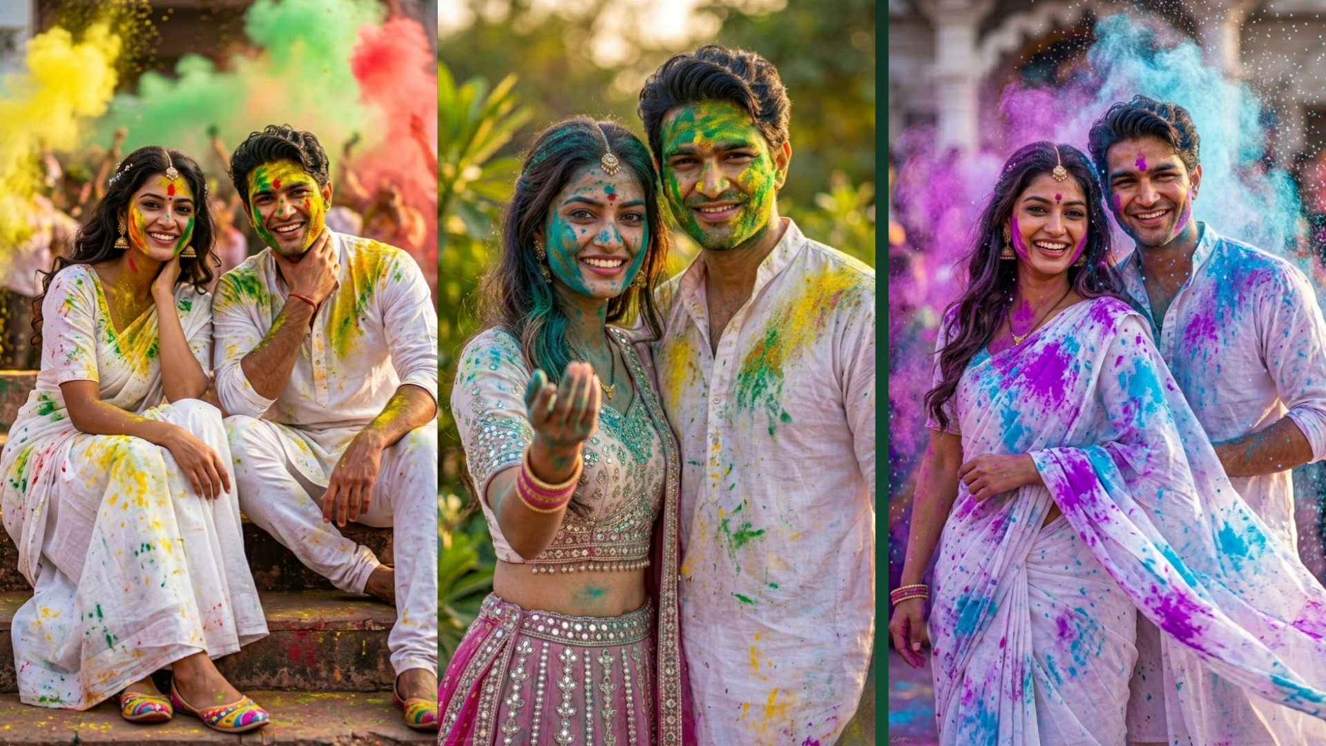Happy Holi AI Photo Editing Prompts for Couples: 30 Romantic & Viral Prompt for Couples 