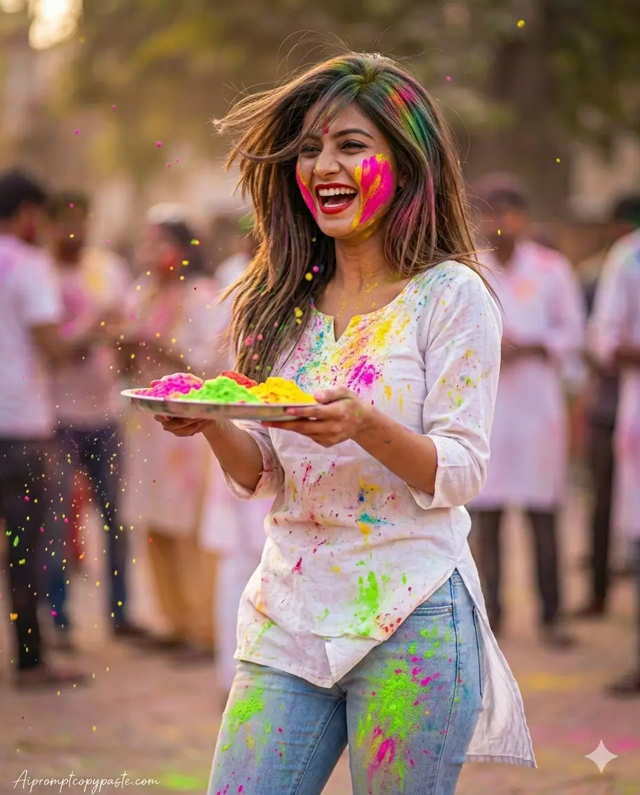  Happy Holi AI photo editing prompt
