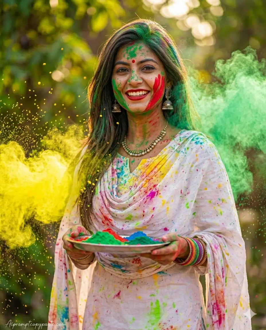  Happy Holi AI photo editing prompt