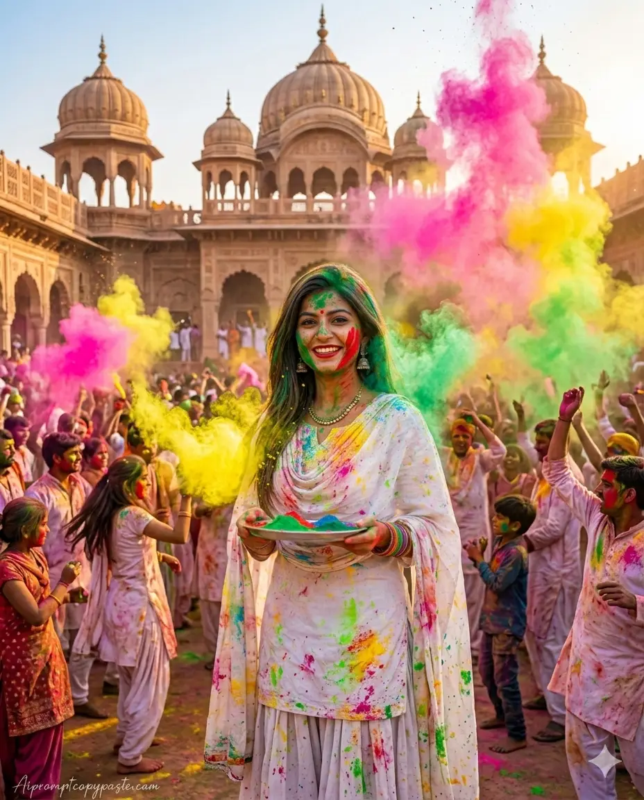  Happy Holi AI photo editing prompt