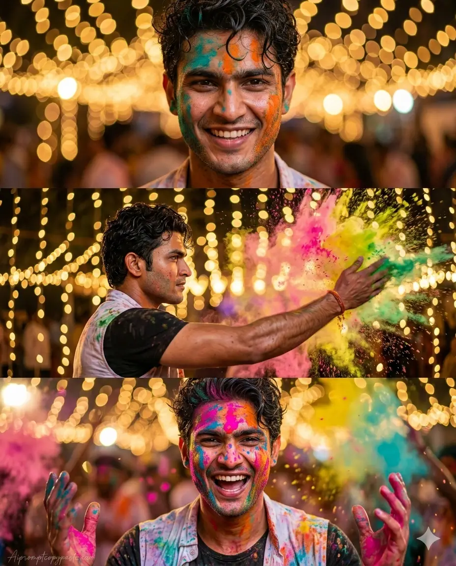  Happy Holi AI photo editing prompt