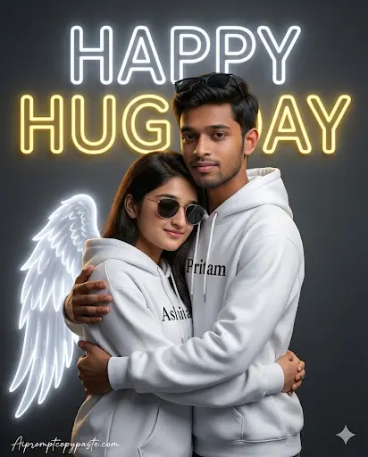 Hug Day wing name AI photo editing