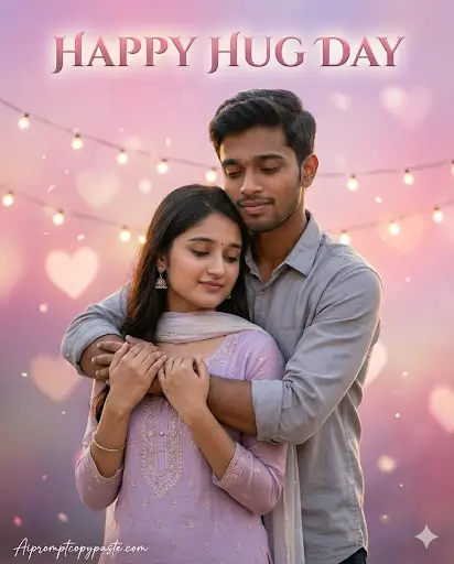 Romantic Hug Day AI image