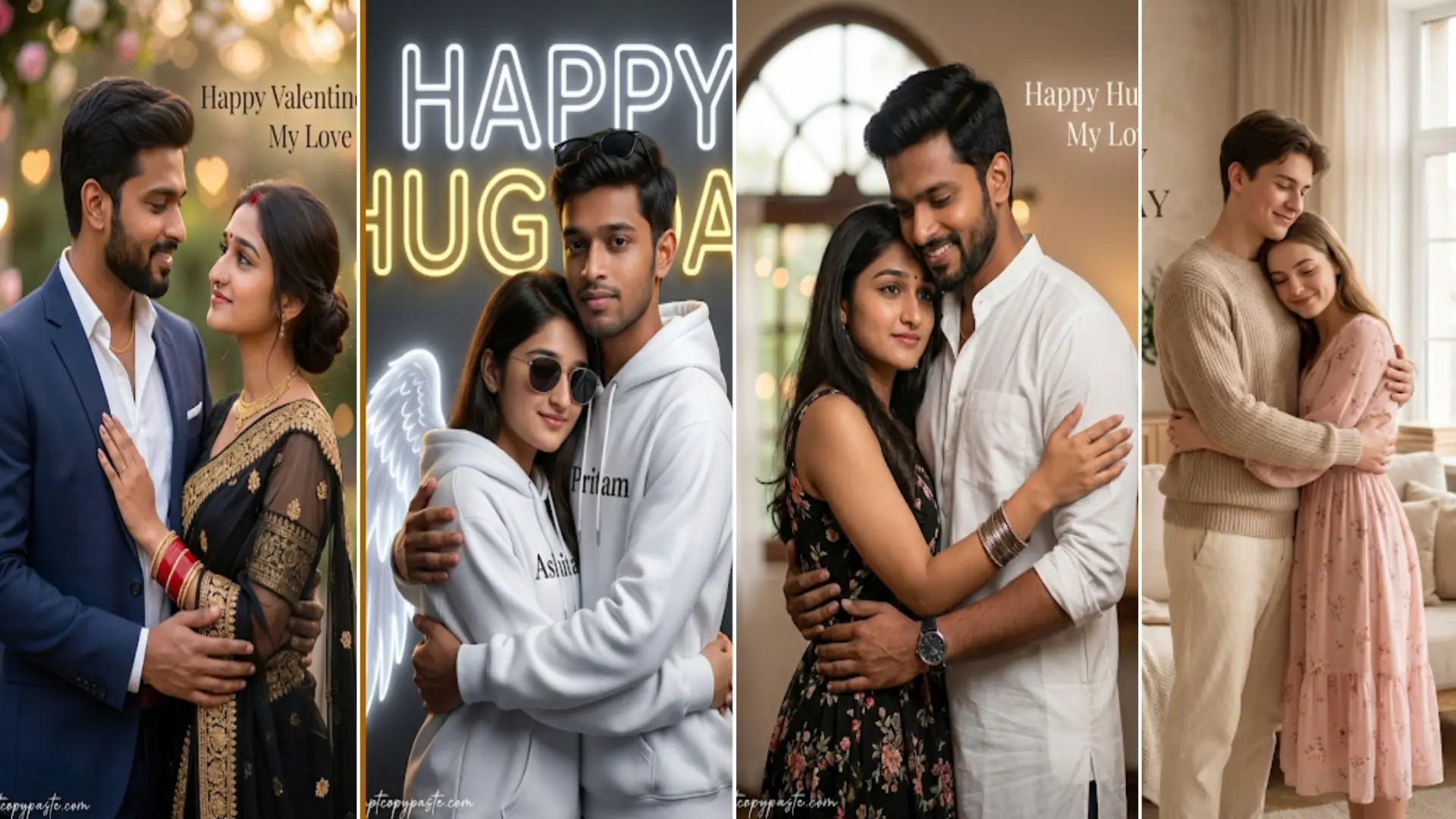 Hug Day AI Photo Editing Prompt: Happy Hug Day Photo Prompts for Couples