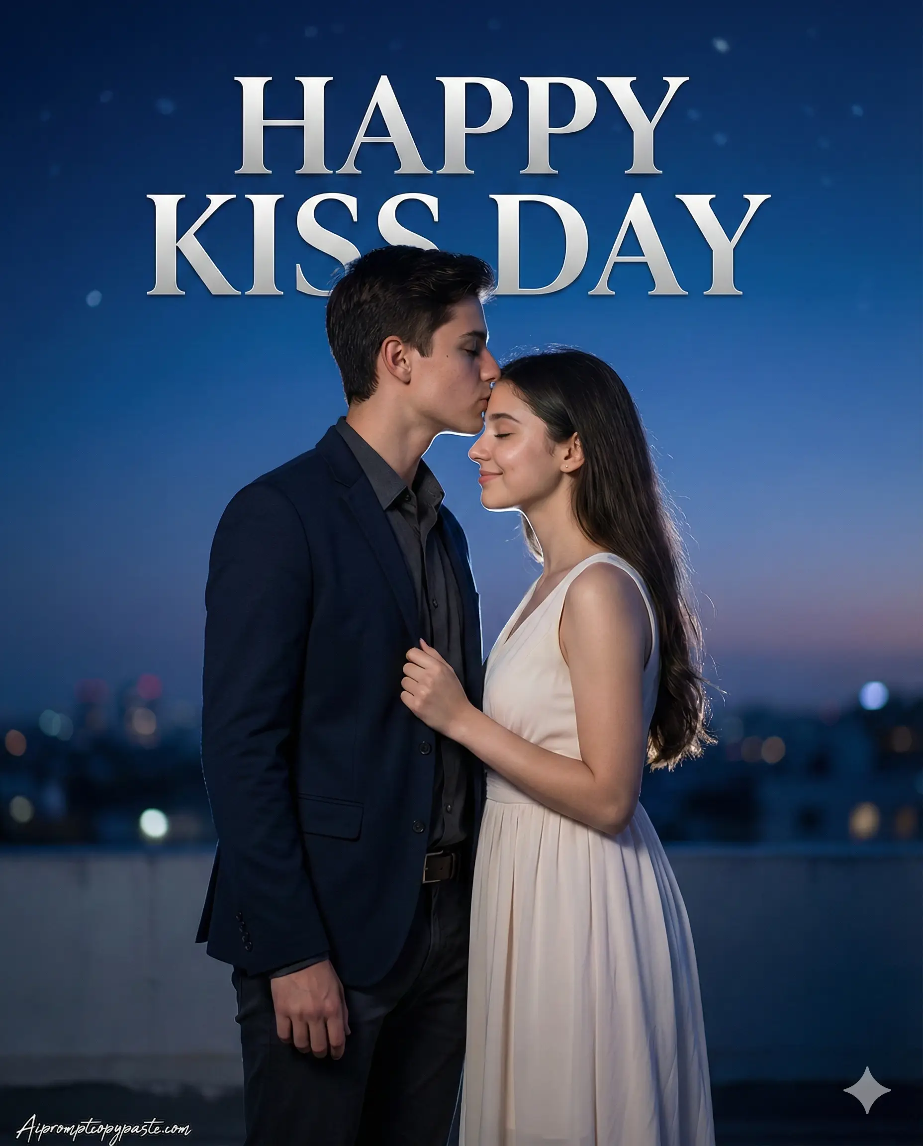 Happy Kiss Day AI photo editing